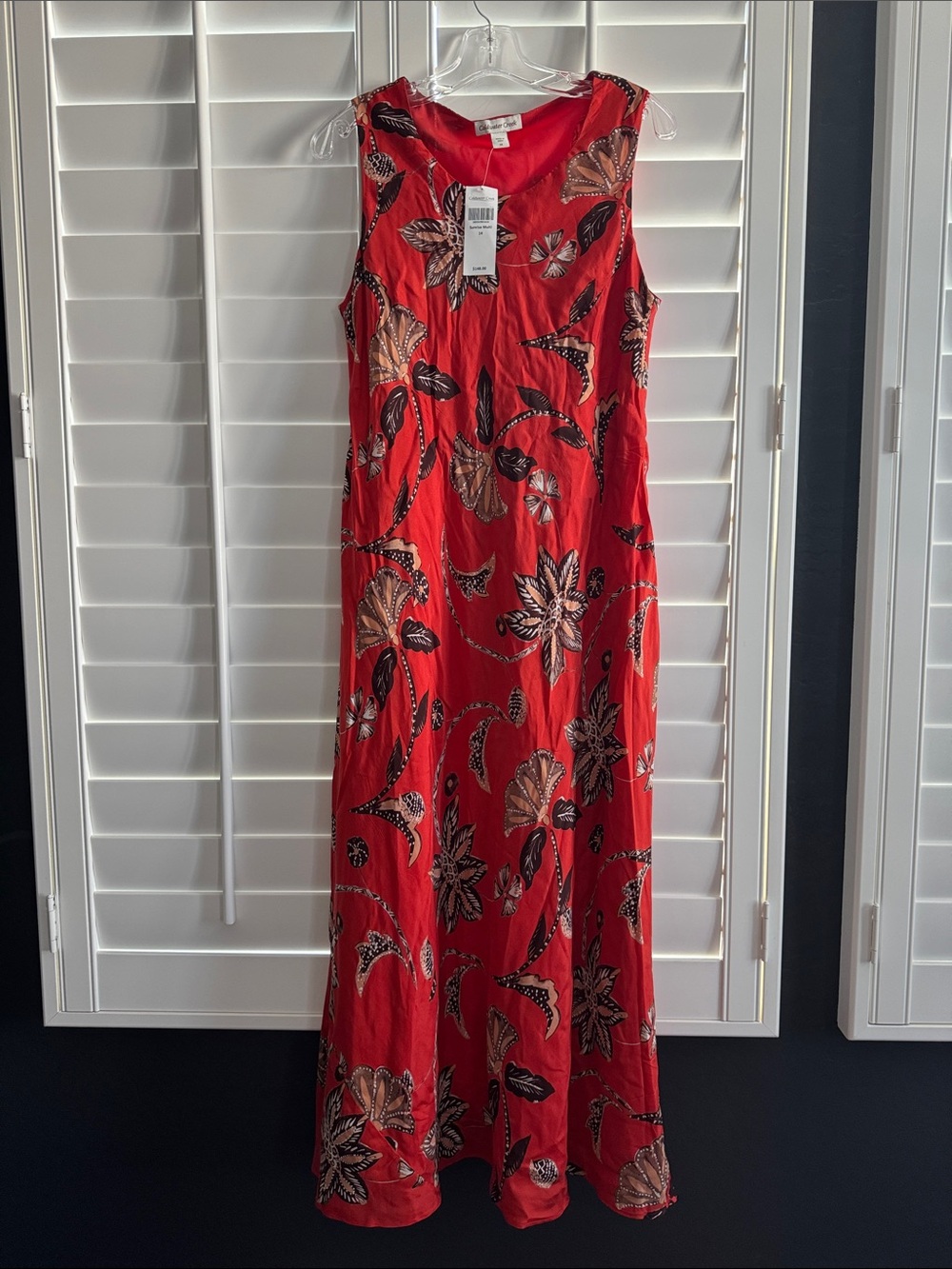 NWT Coldwater Creek Sunrise Multicolored Silk Maxi Dress